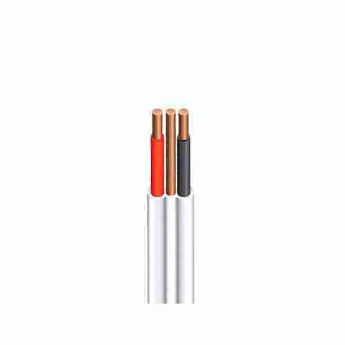 Flat Twin and Earth 6mm Cu Cable (White)